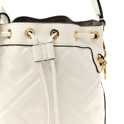 Fendi Vitello Liberty F is Fendi FF 1974 Embossed Mini Mon Tresor Bucket Bag White 8 of 10