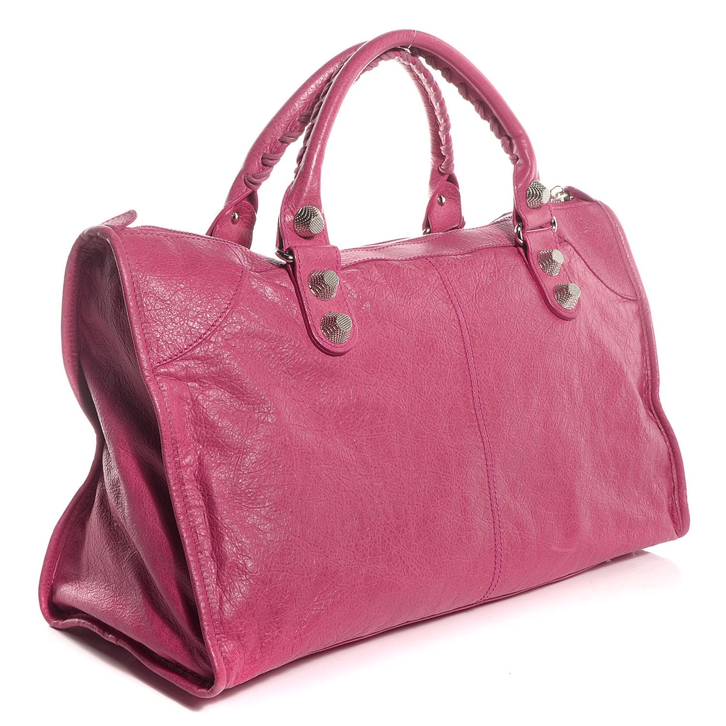 Agneau Giant 21 Silver Hardware Work Cyclamen Fucsia