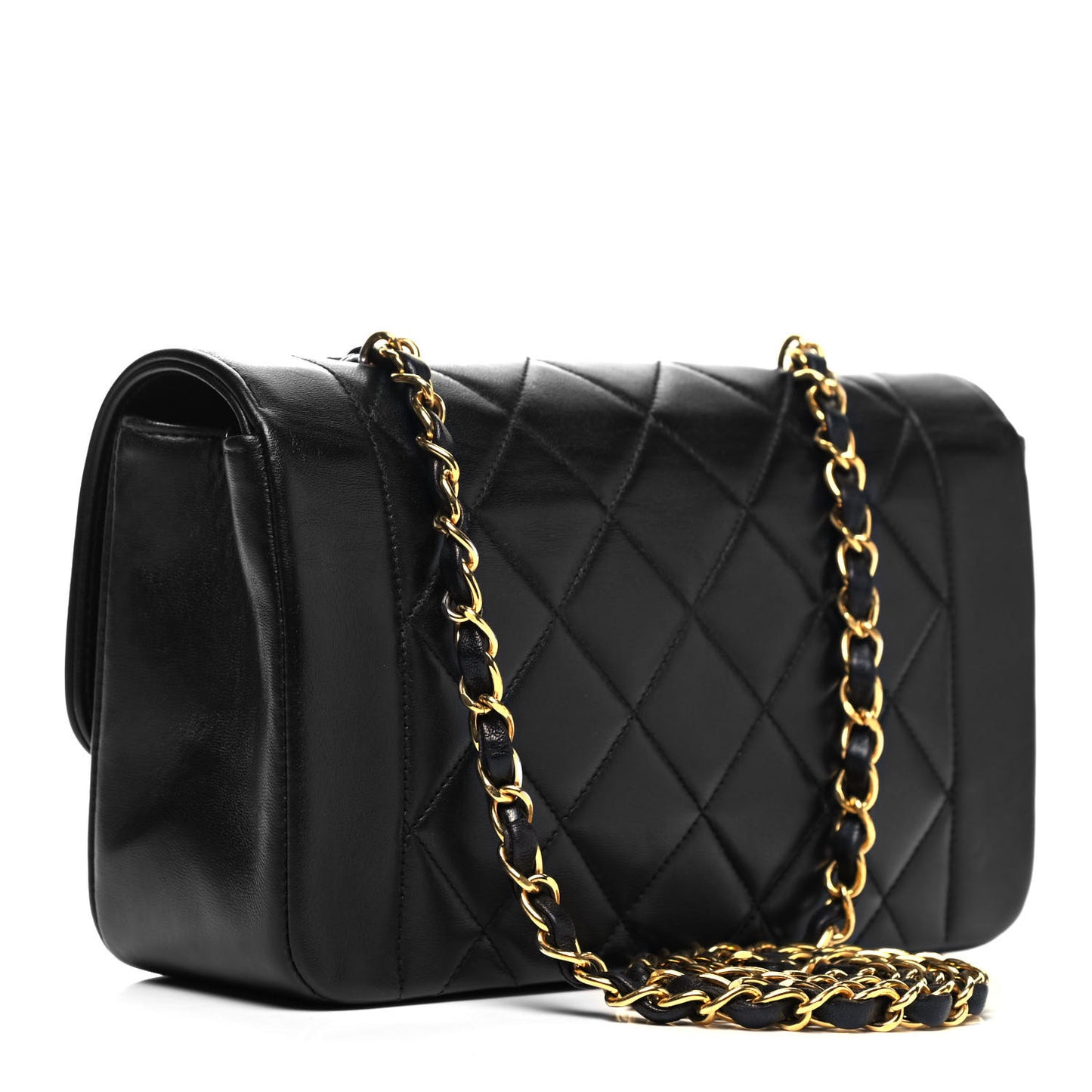 Lambskin Quilted Small Single Flap Black