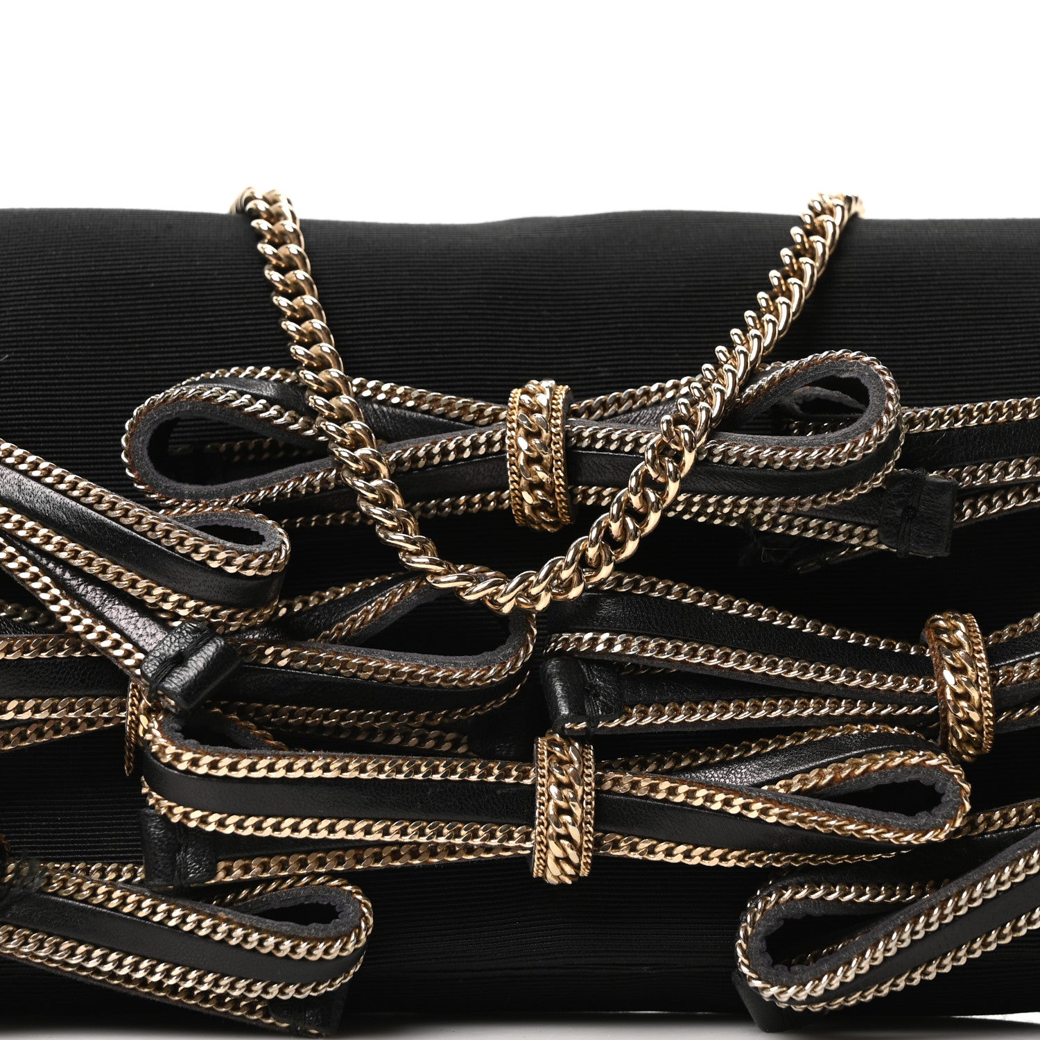 Dolce & Gabbana Satin Bow Sasha Chain Clutch Black 12 of 17