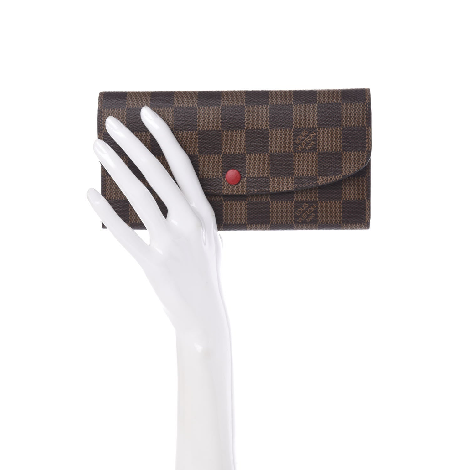 Louis Vuitton Damier Ebene Emilie Wallet Red 2 of 7