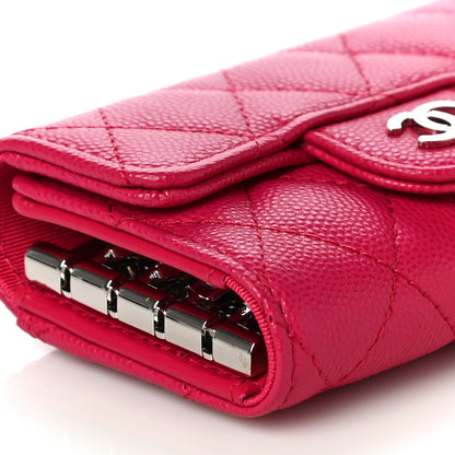 Chanel Caviar Quilted Classic 4 Key Holder Wallet Dark Pink 9 of 11