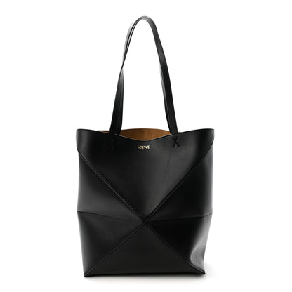 Loewe Shiny Calfskin Medium Puzzle Fold Tote Black 1 of 10