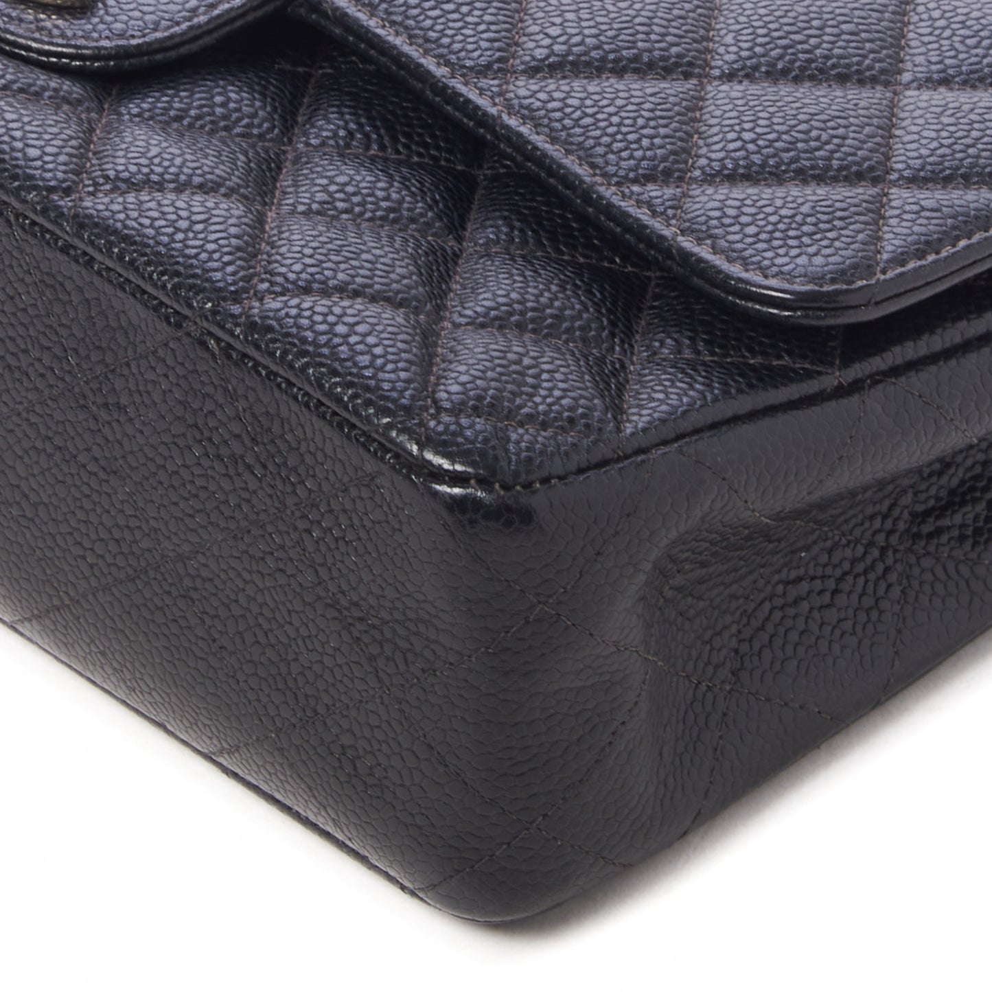 Caviar Quilted Medium Double Flap Black