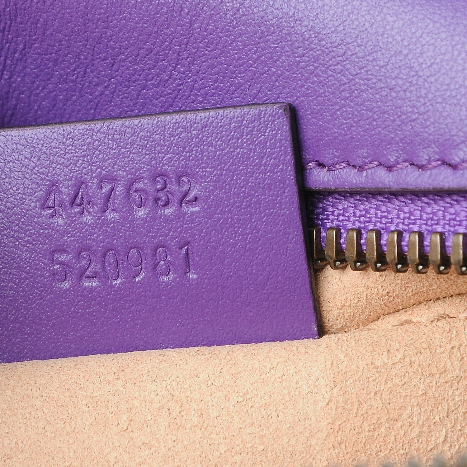Gucci Calfskin Matelasse Small GG Marmont Chain Shoulder Bag Shine Purple 6 of 7