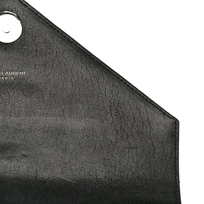 Saint Laurent Sheepskin Matelasse Chevron Monogram Medium College Bag Black 13 of 21