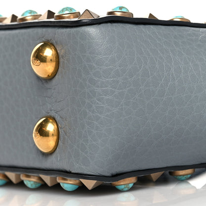 Valentino Garavani Grained Calfskin Micro Rockstud Rolling Tote Giada 9 of 9