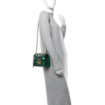 Gucci Calfskin Studded Small Padlock Shoulder Bag Emerald 2 of 13