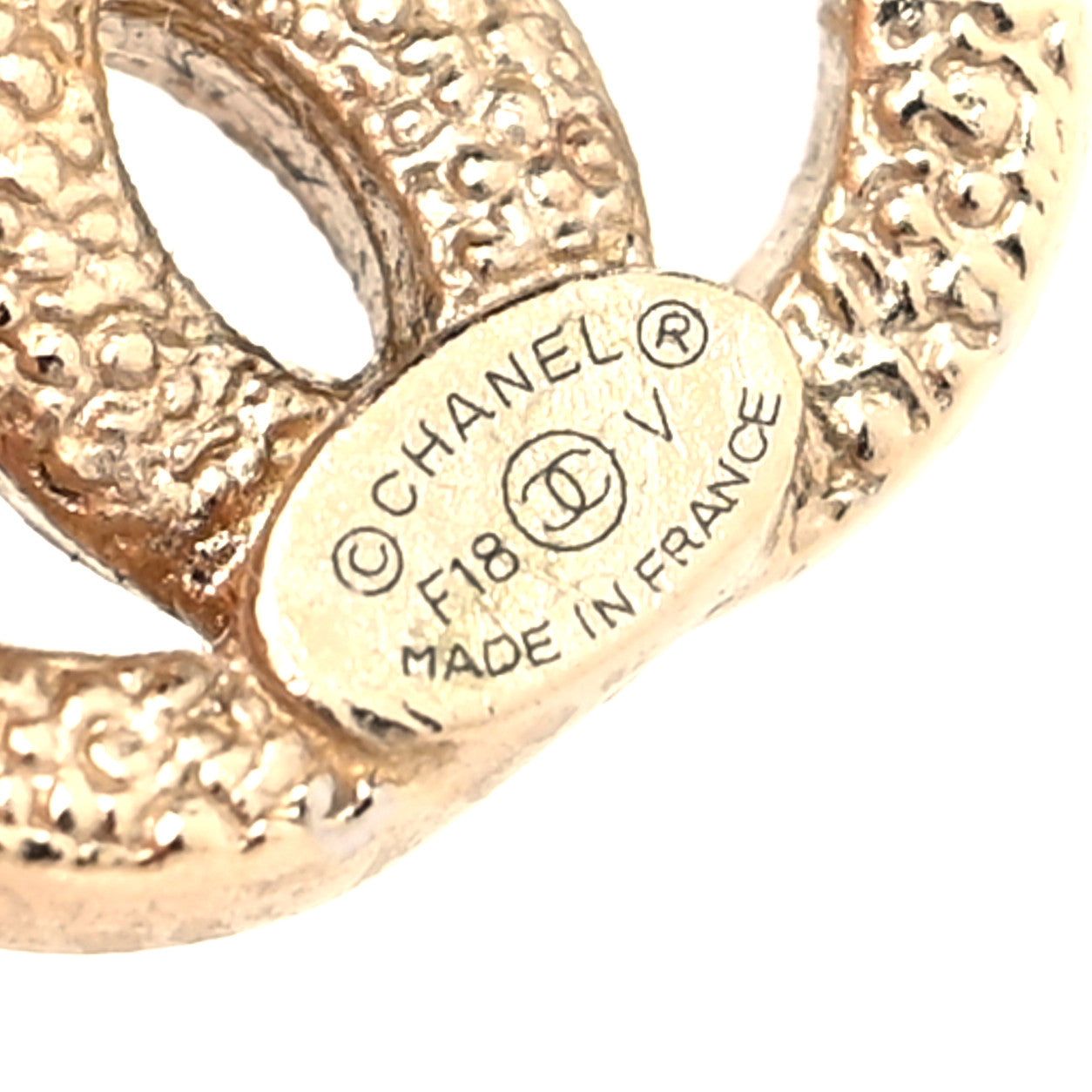 Chanel Crystal Timeless CC Earrings Light Gold 4 of 4