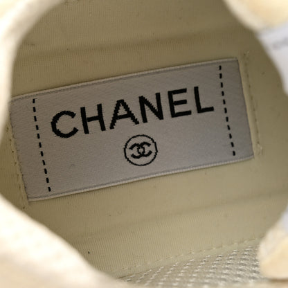Chanel Suede Calfskin Logo Sneakers 38.5 Black White 6 of 9