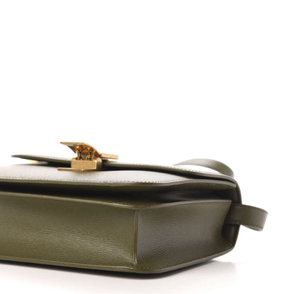 Celine Liege Calfskin Teen Classic Box Flap Bag Dark Olive 10 of 12