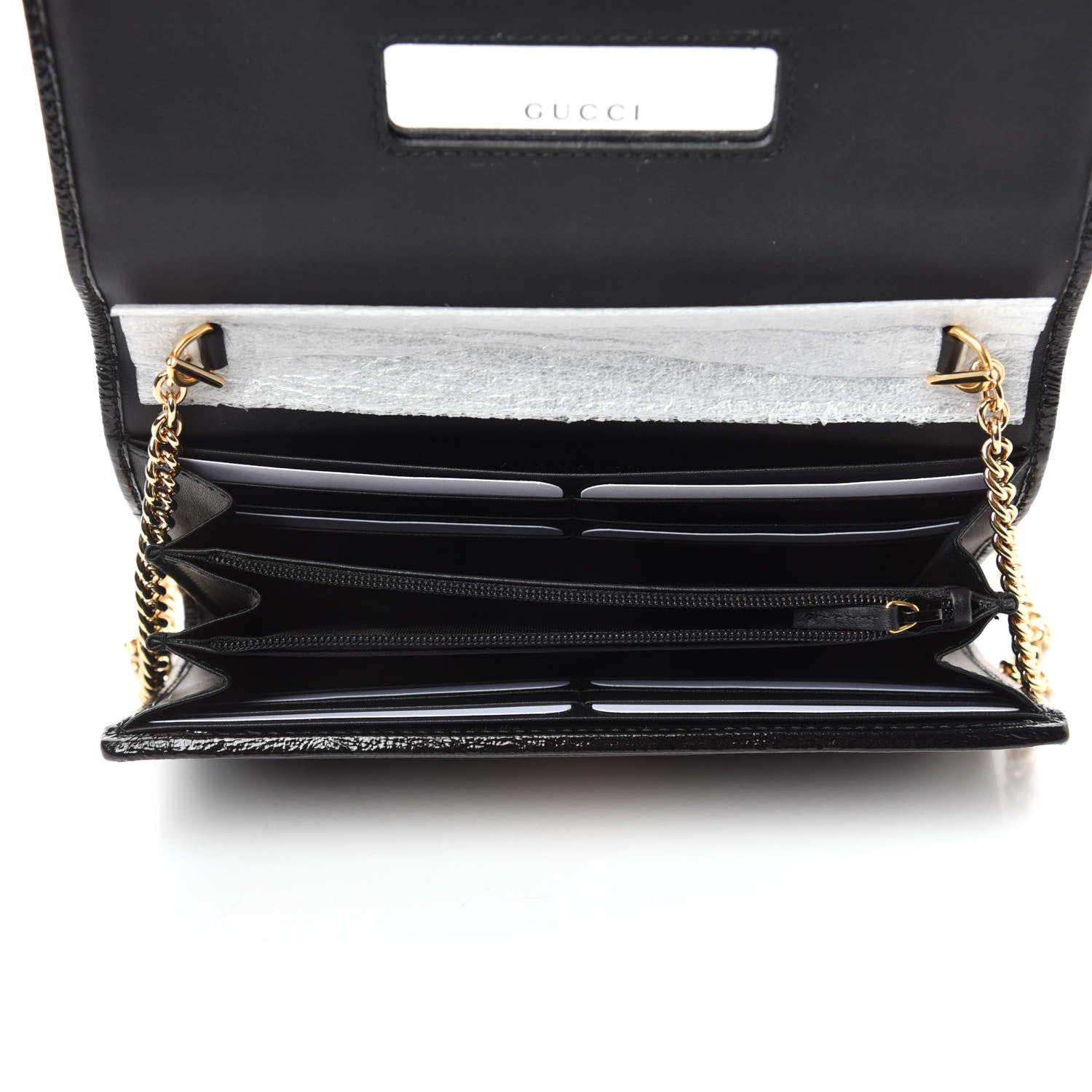 Gucci Suede Patent Web Ophidia Wallet On Chain Black 5 of 10
