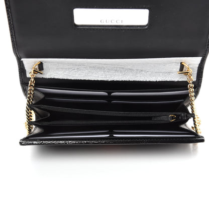 Gucci Suede Patent Web Ophidia Wallet On Chain Black 5 of 10