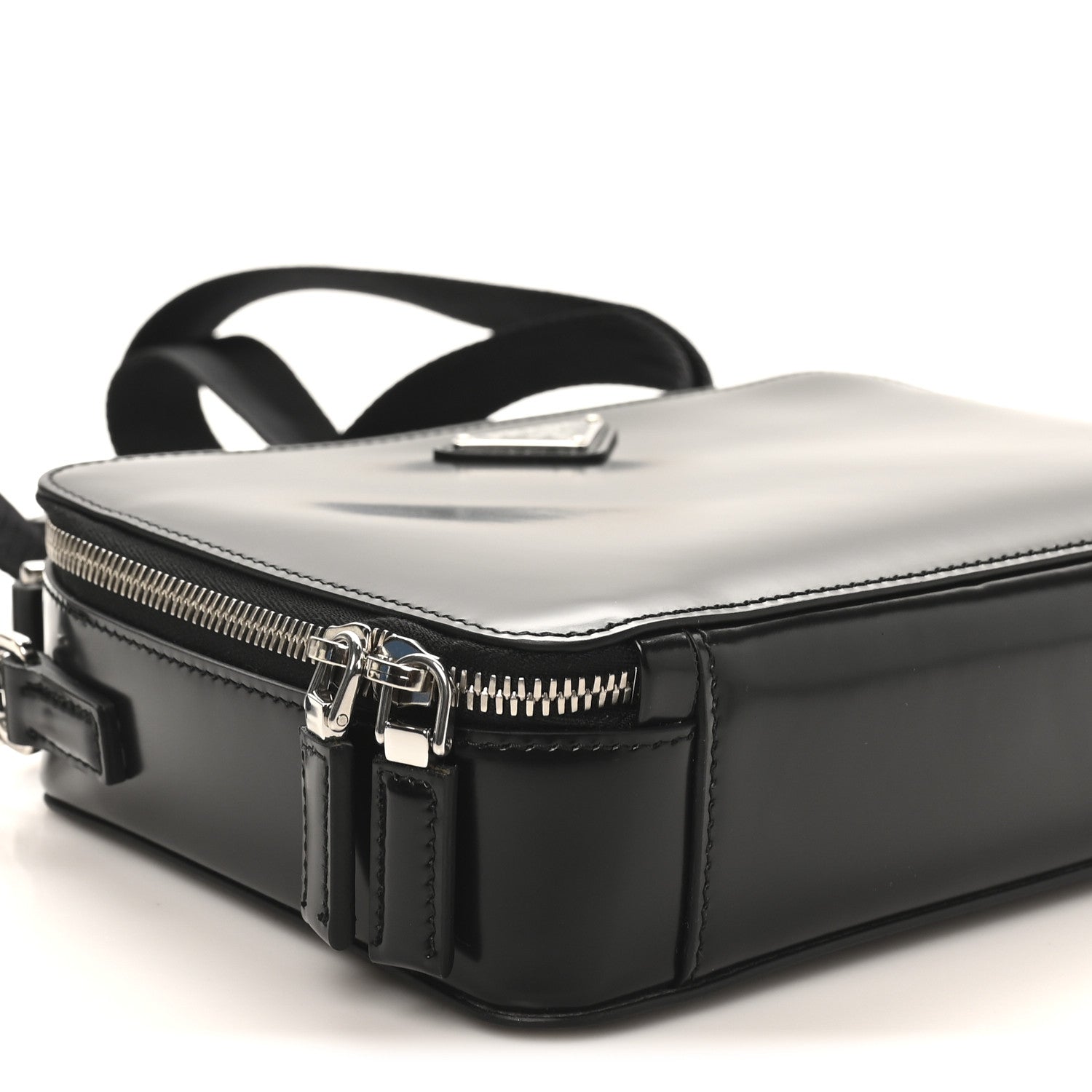 Prada Spazzolato Medium Brique Crossbody Bag Black 8 of 9