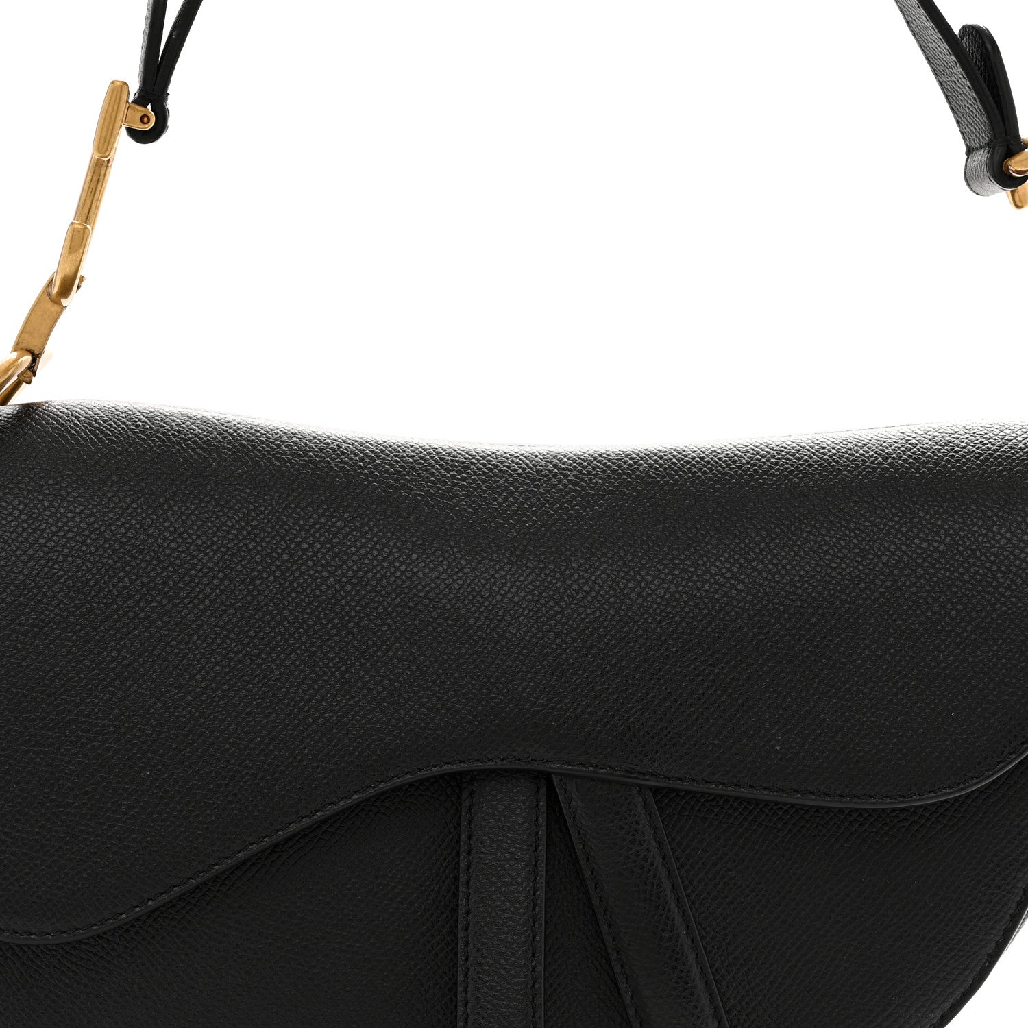 Christian Dior Grained Calfskin Saddle Bag Black 8 of 11