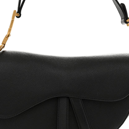 Christian Dior Grained Calfskin Saddle Bag Black 8 of 11