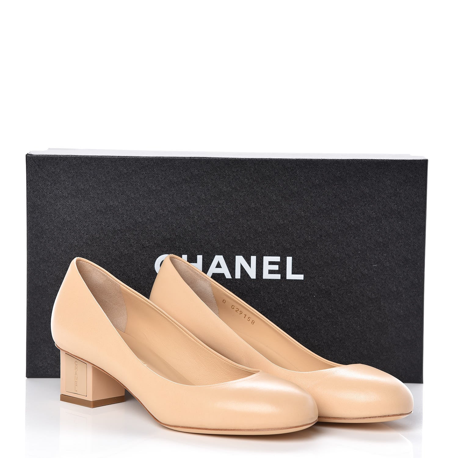 Chanel Lambskin CC Pumps 37 Beige 8 of 8