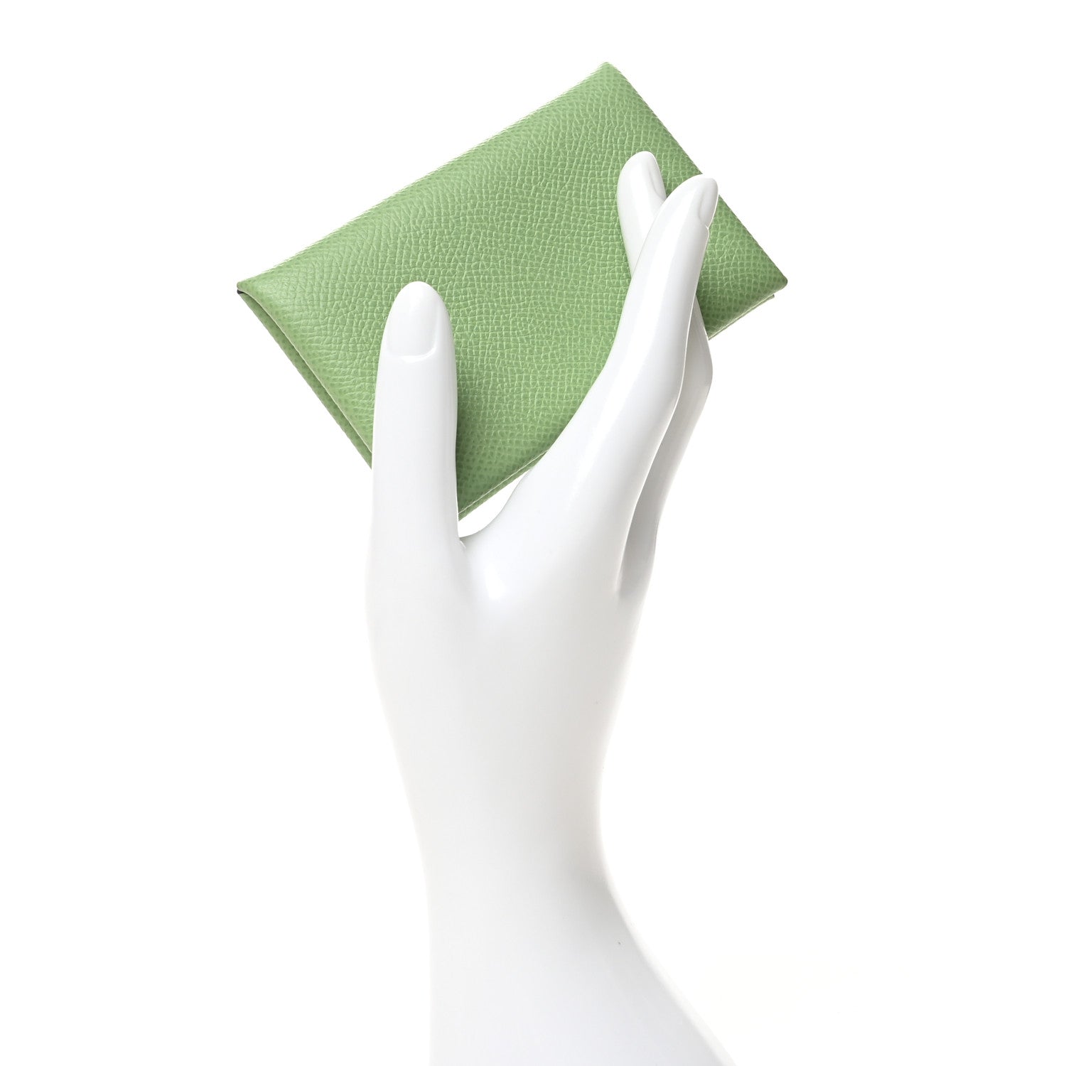 Hermes Epsom Calvi Card Case Vert Criquet 2 of 9