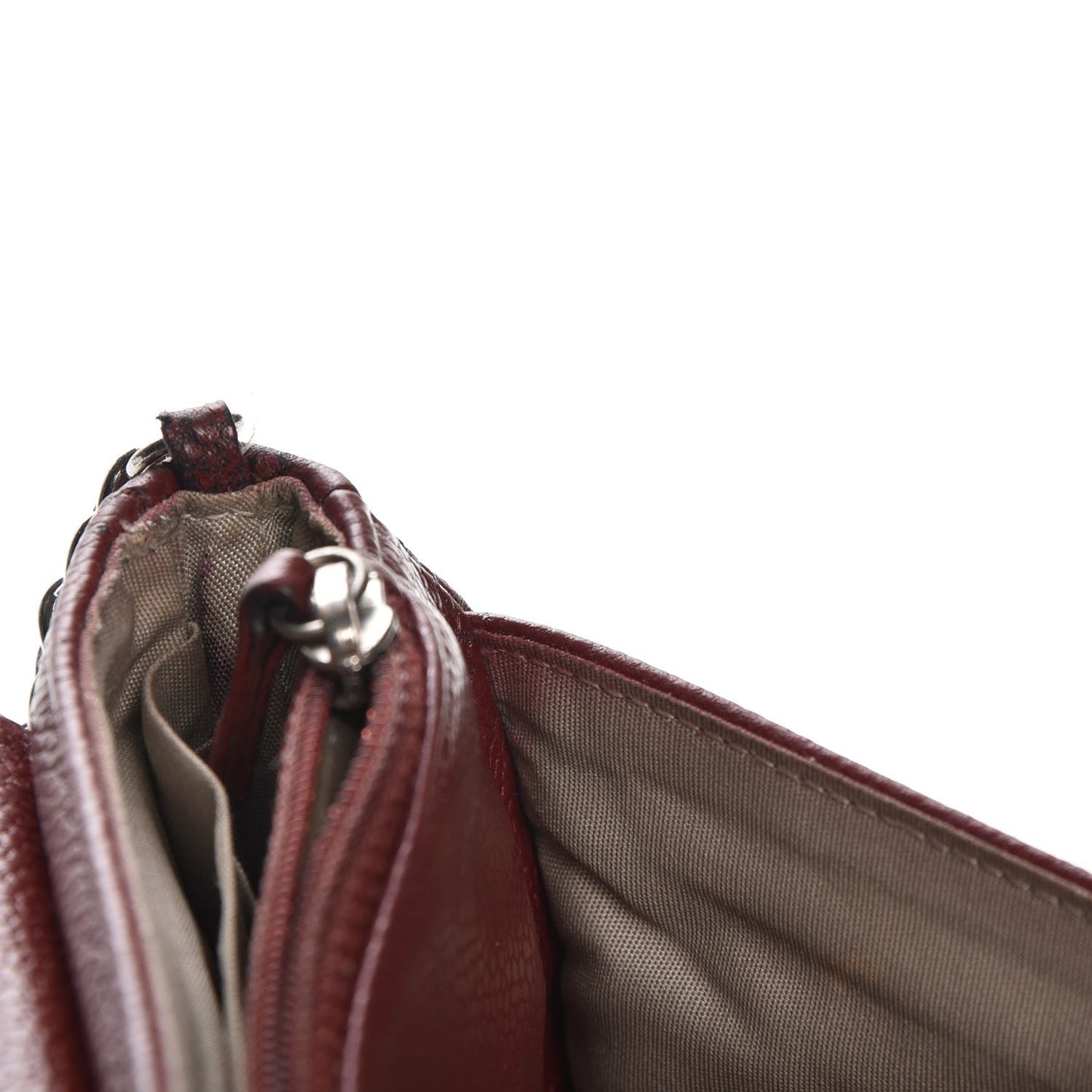 Caviar Half Moon Wallet On Chain WOC Dark Red