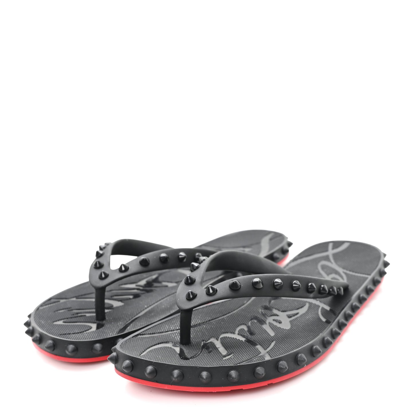 Rubber Spike Loubi Donna Flip Flop 39 Black