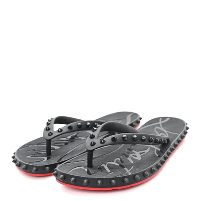Christian Louboutin Rubber Spike Loubi Donna Flip Flop 39 Black 4 of 7