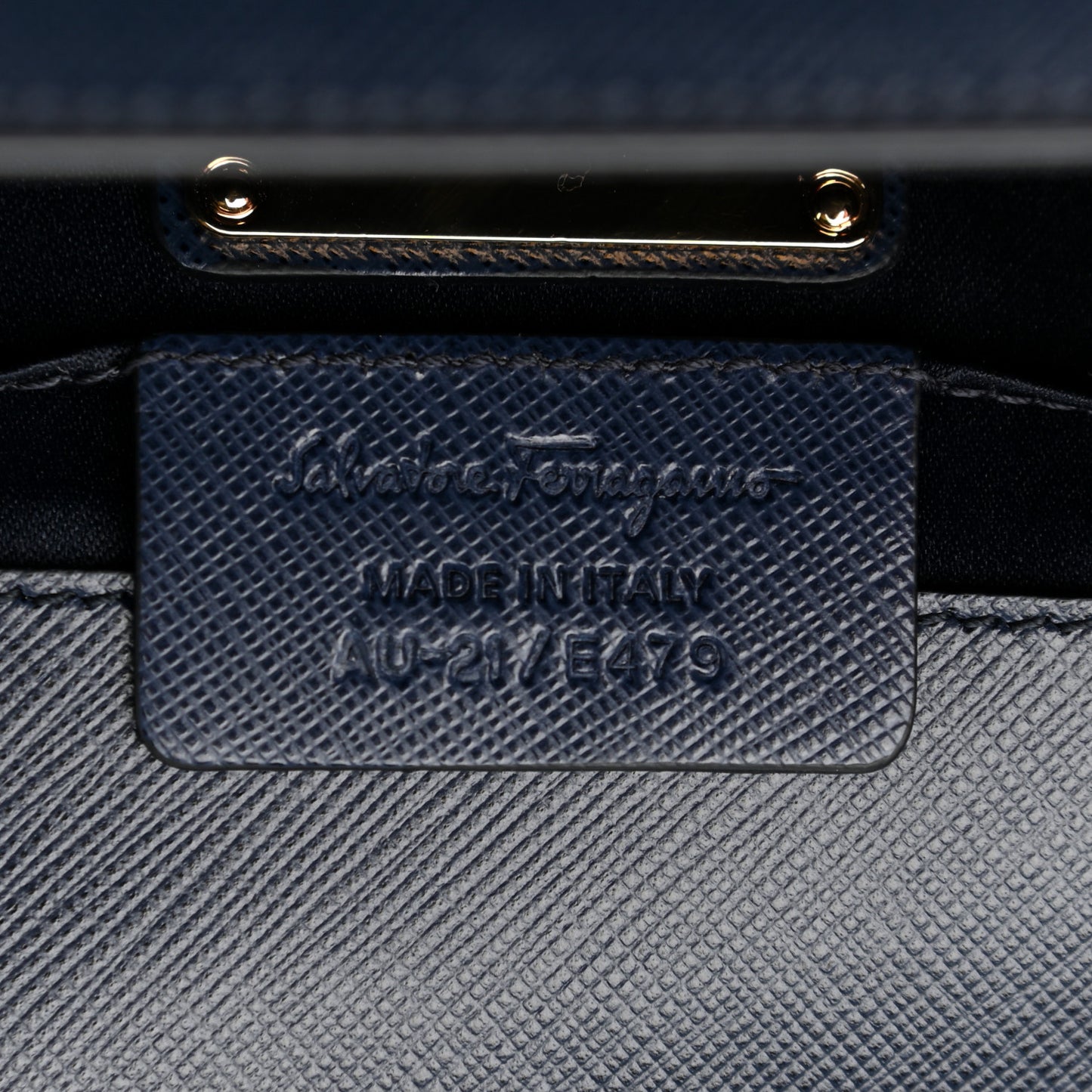 Printed Calfskin Ginny Crossbody Bag Oxford Blue