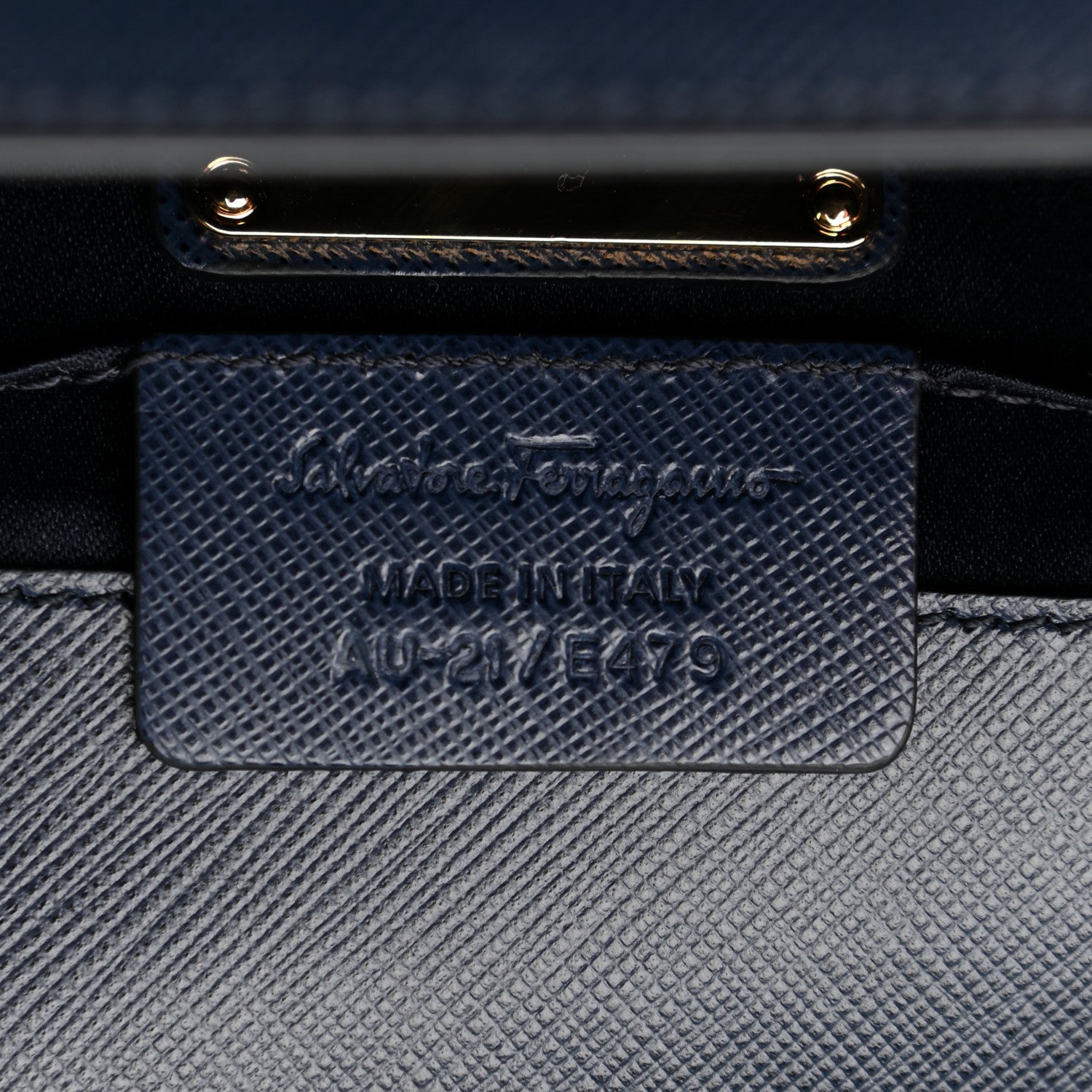 Salvatore Ferragamo Printed Calfskin Ginny Crossbody Bag Oxford Blue 8 of 12