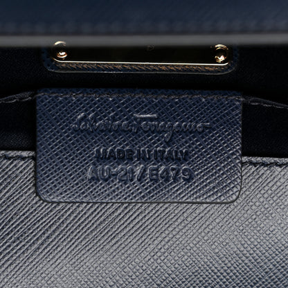Salvatore Ferragamo Printed Calfskin Ginny Crossbody Bag Oxford Blue 8 of 12