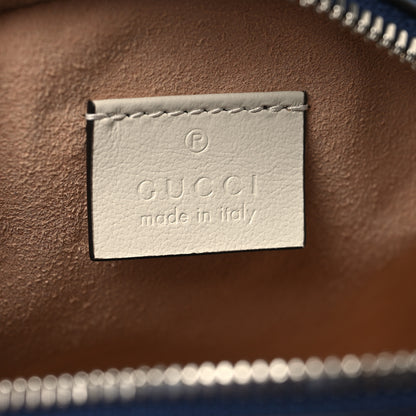 Gucci Azalea Calfskin Matelasse Diagonal Mini Torchon GG Marmont Round Shoulder Bag Blue Agata Mystic White 6 of 10