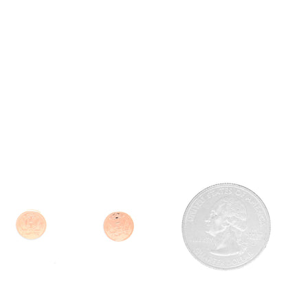 Hermes 18K Rose Gold TPM Ex-Libris Stud Earrings 2 of 7