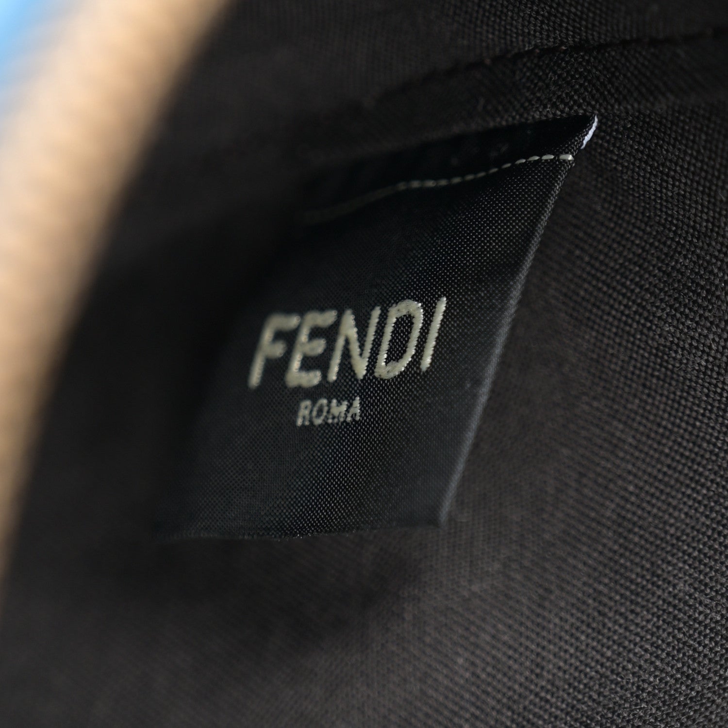 Fendi Denim Effect Fabric Jacquard FF Baguette Pouch Blue 8 of 12