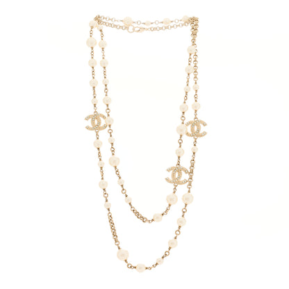 Chanel Pearl CC Long Necklace Light Gold 3 of 4