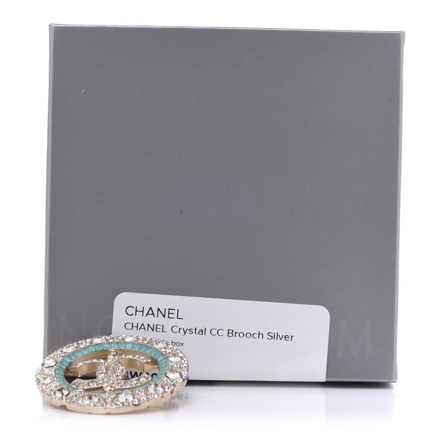 Chanel Crystal CC Brooch Silver 5 of 5