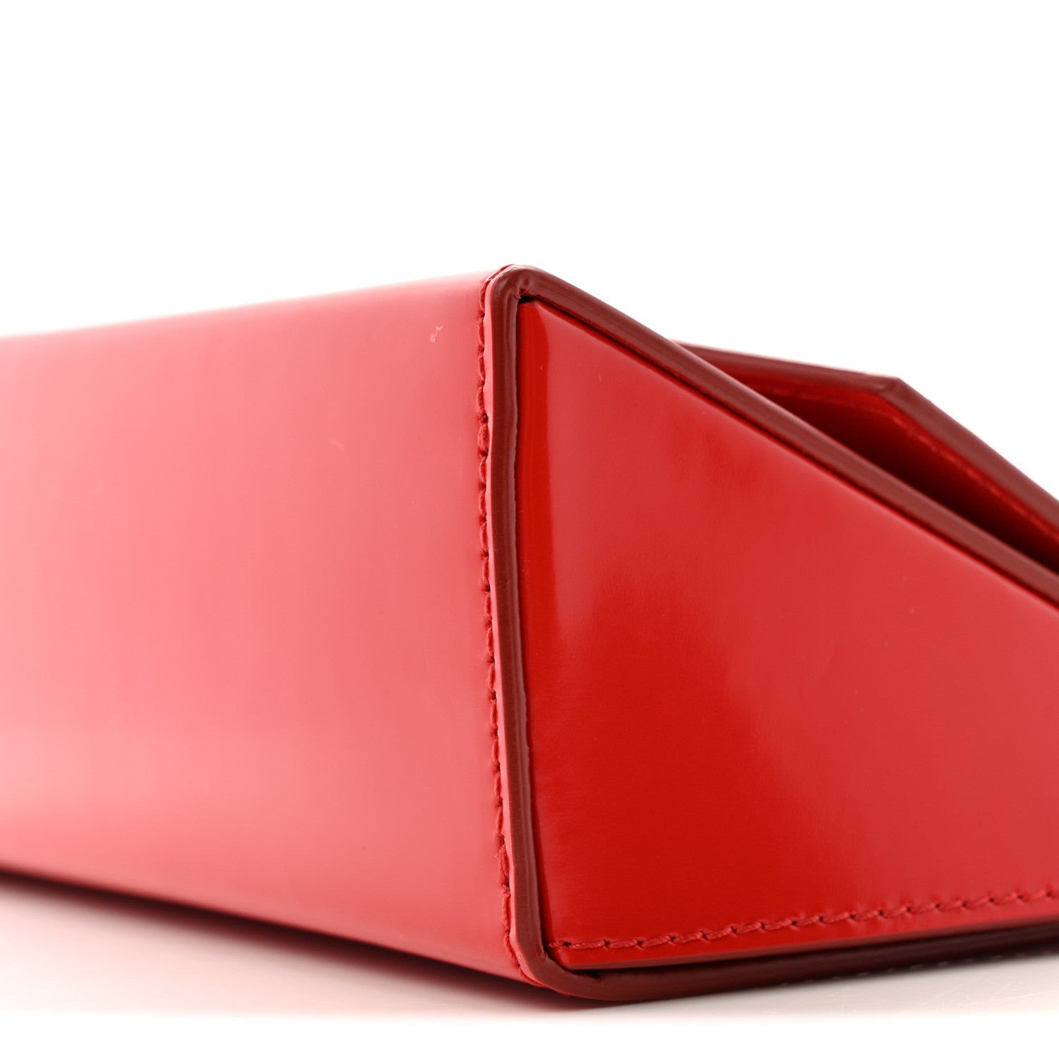 Salvatore Ferragamo Brushed Calfskin Mini Geometric Clutch Bag Flame Red 9 of 10