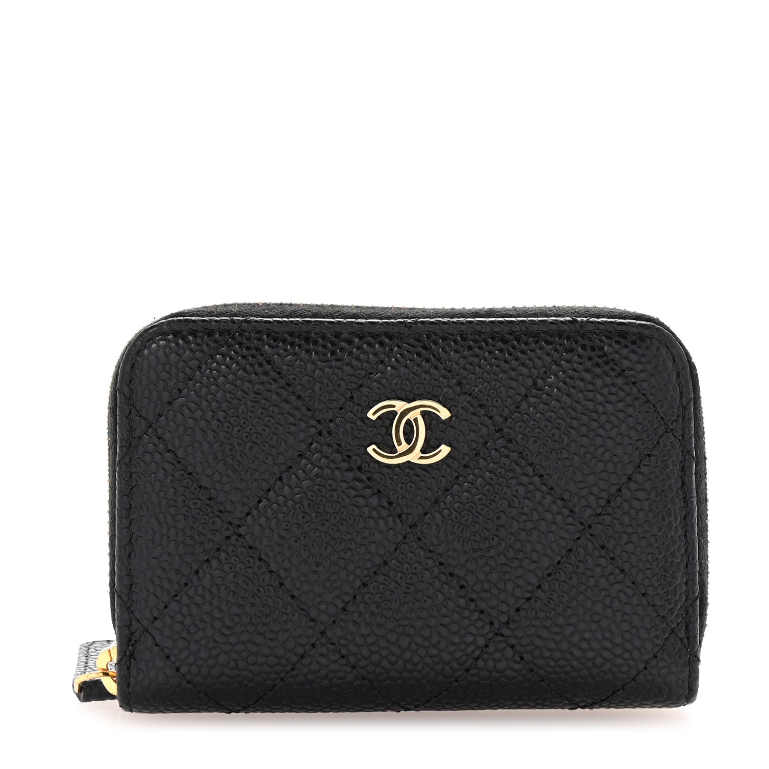 Chanel Caviar Quilted Zip Coin Purse Black 1 of 7