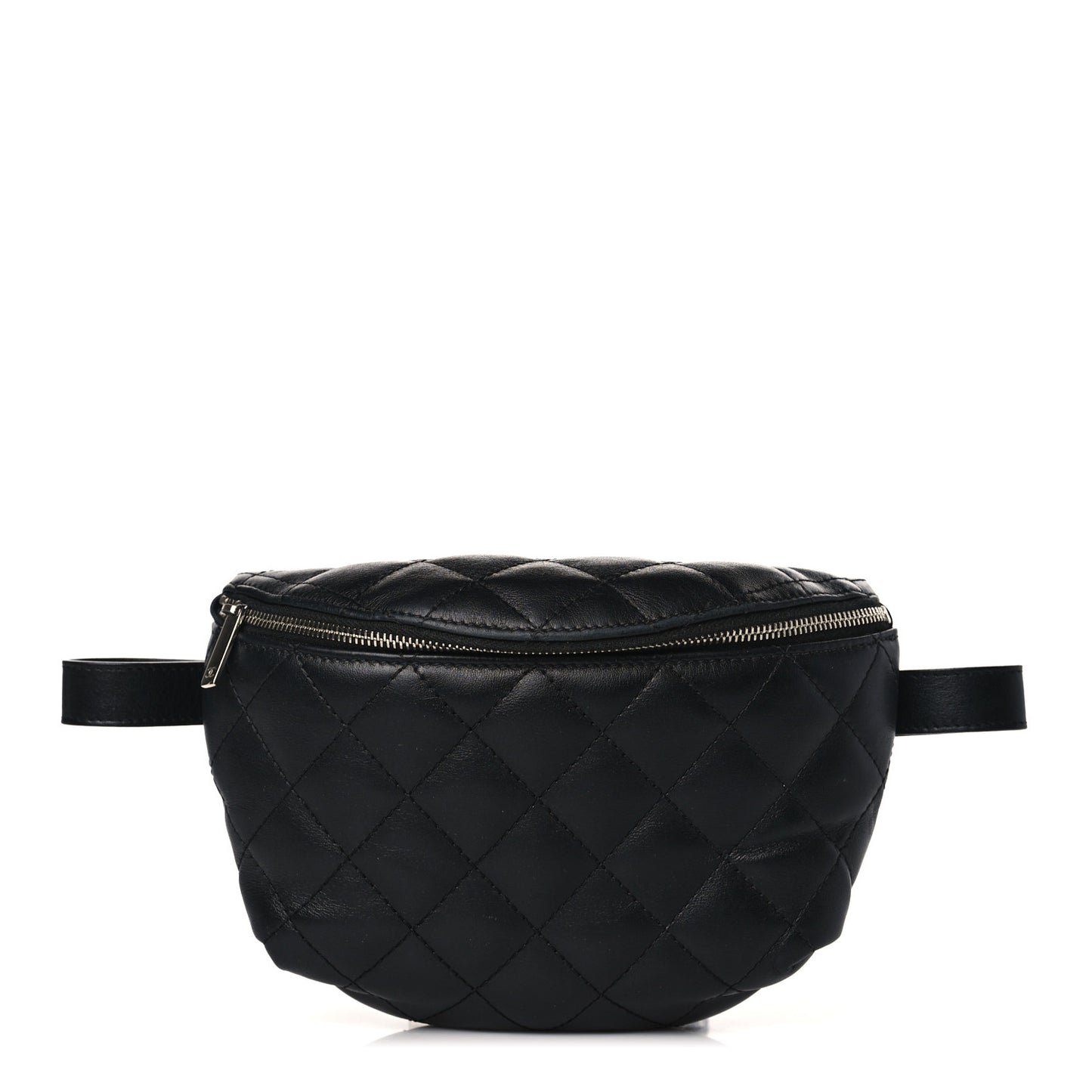 Calfskin Quilted Waist Belt Bag Black