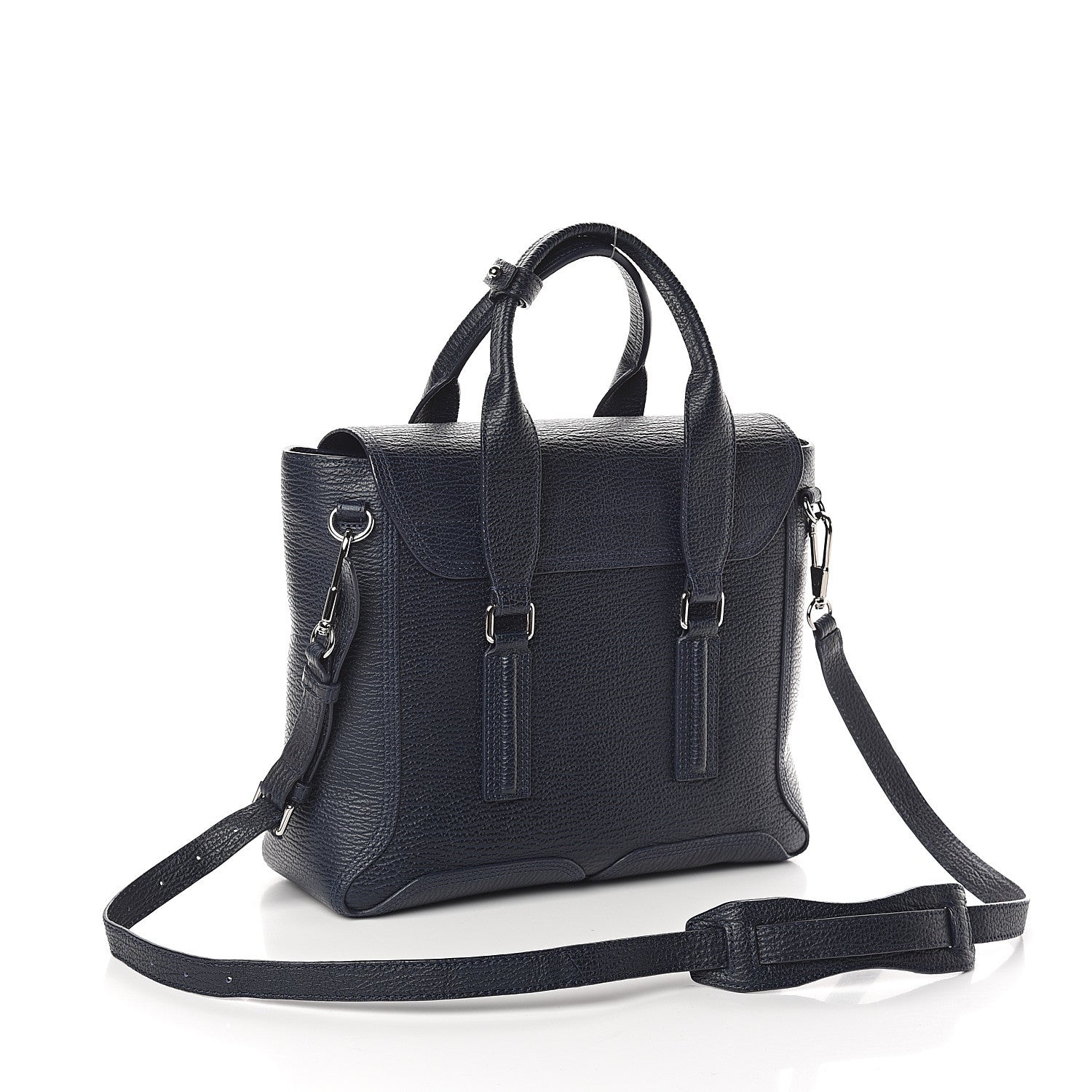3.1 Phillip Lim 3.1 Textured Calfskin Medium Pashli Satchel Ink 2 of 8