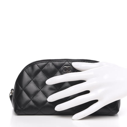 Chanel Lambskin Quilted Cosmetic Case Black 2 of 10