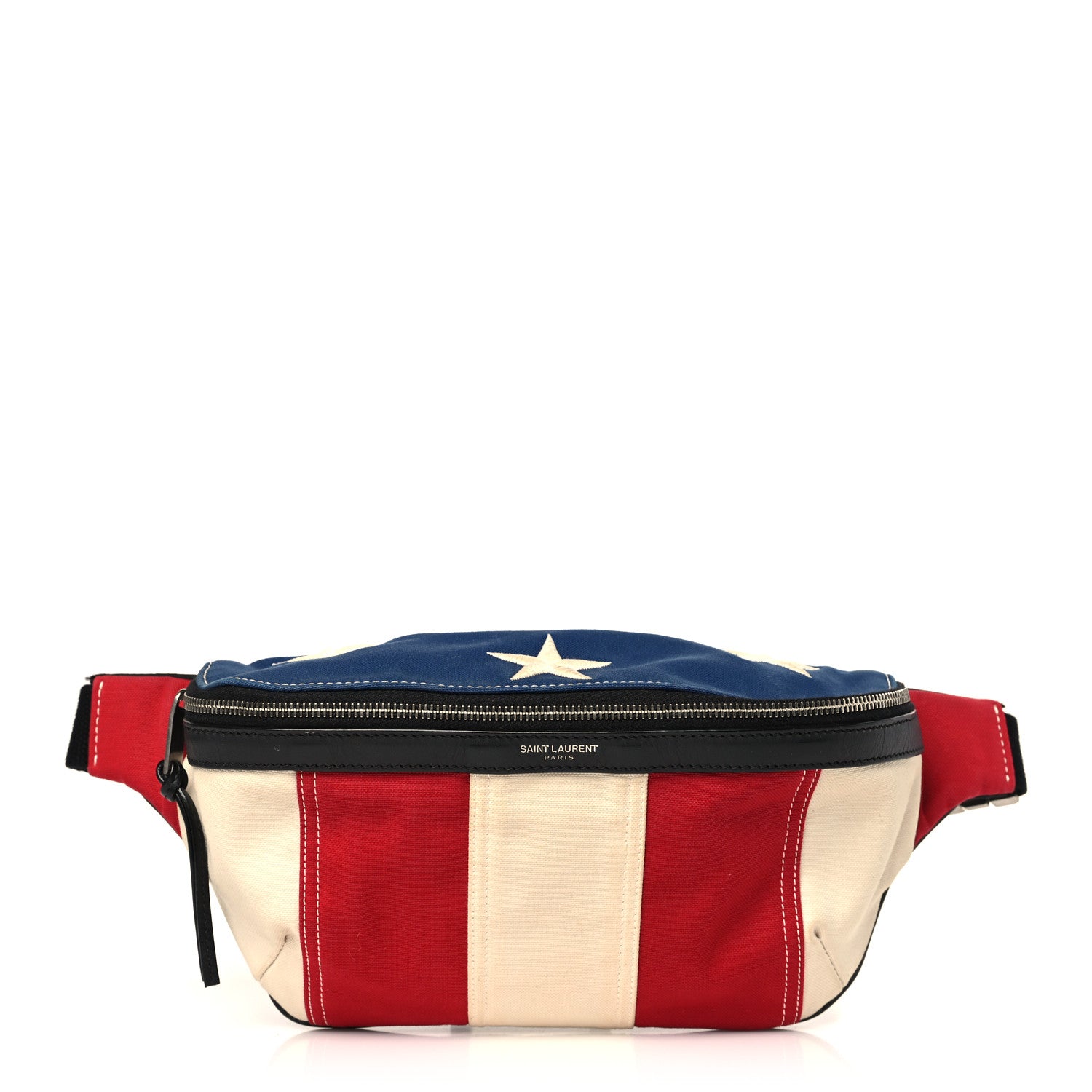 Saint Laurent Canvas Classic Belt Bag Red Blue White 1 of 9