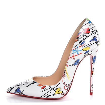 Christian Louboutin Patent Loubitag So Kate 120 Pumps 37 White Multi 1 of 9