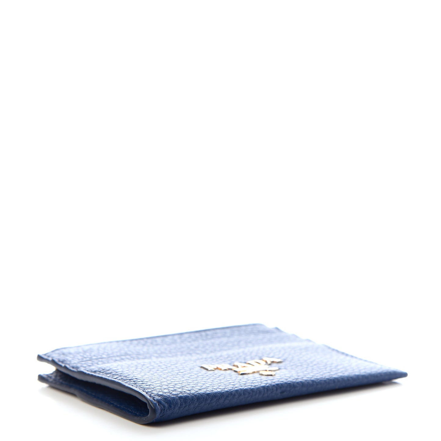 Vitello Grain Zip Card Holder Bluette