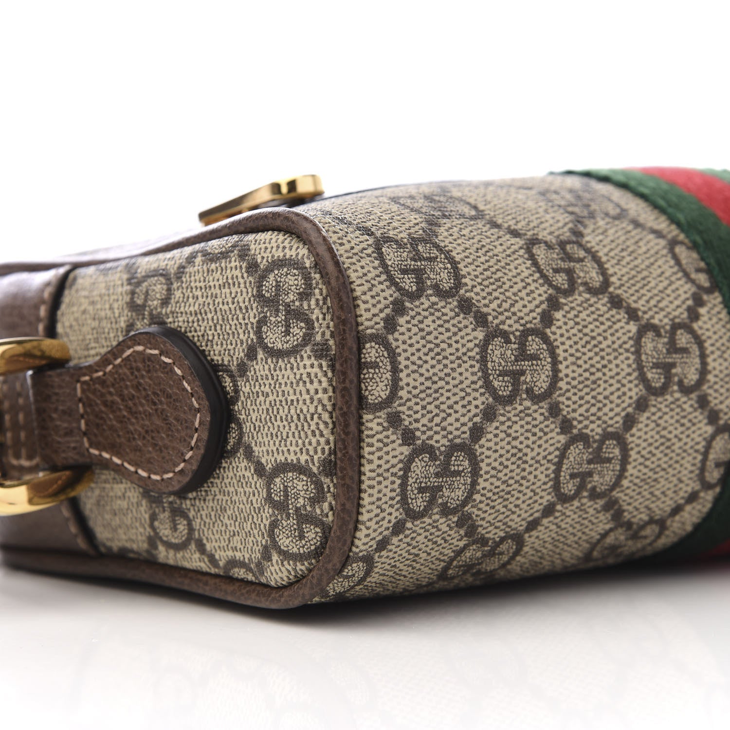 Gucci GG Supreme Monogram Web Mini Ophidia Shoulder Bag Brown 5 of 8
