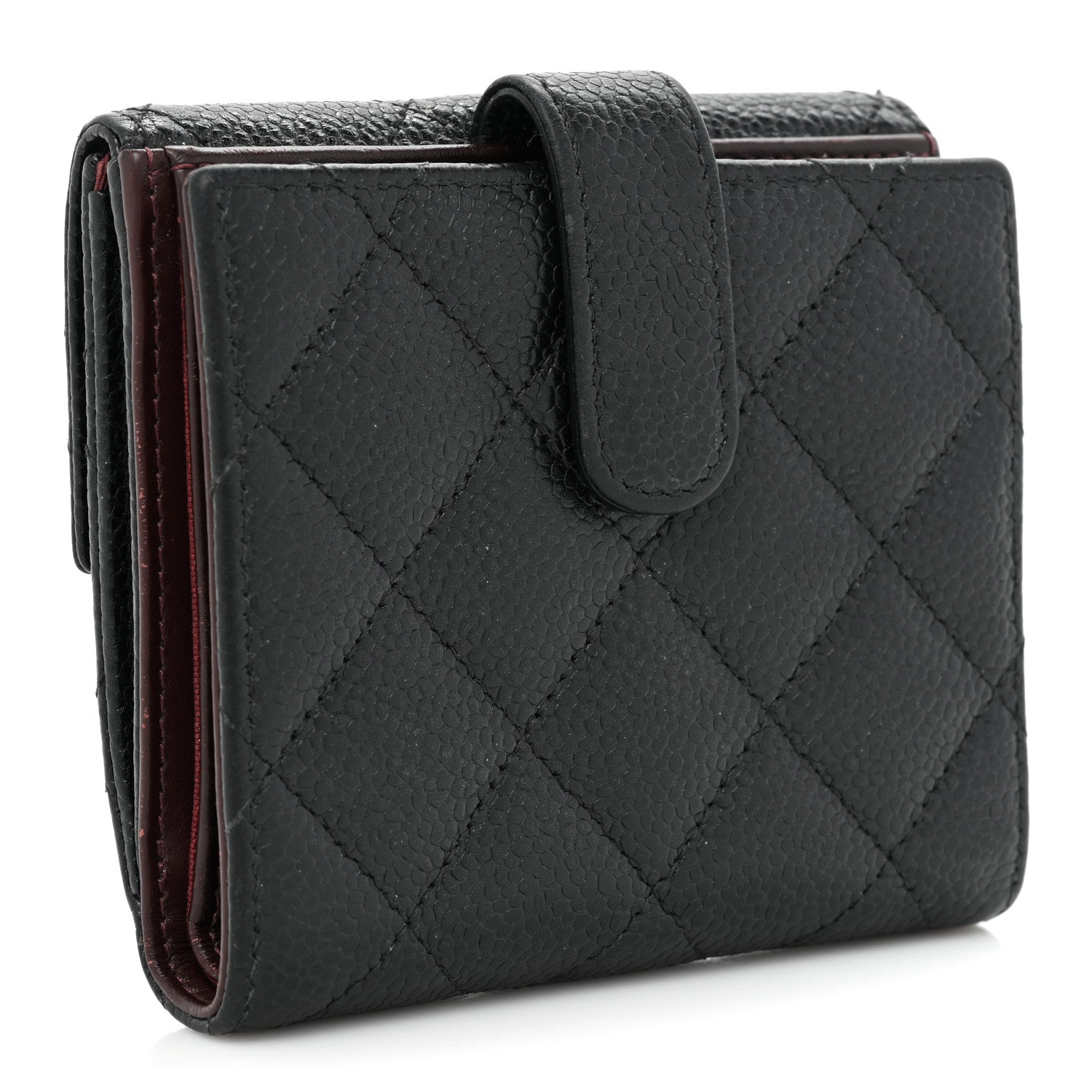 Chanel Caviar Quilted Compact French Flap Wallet Black 3 of 13