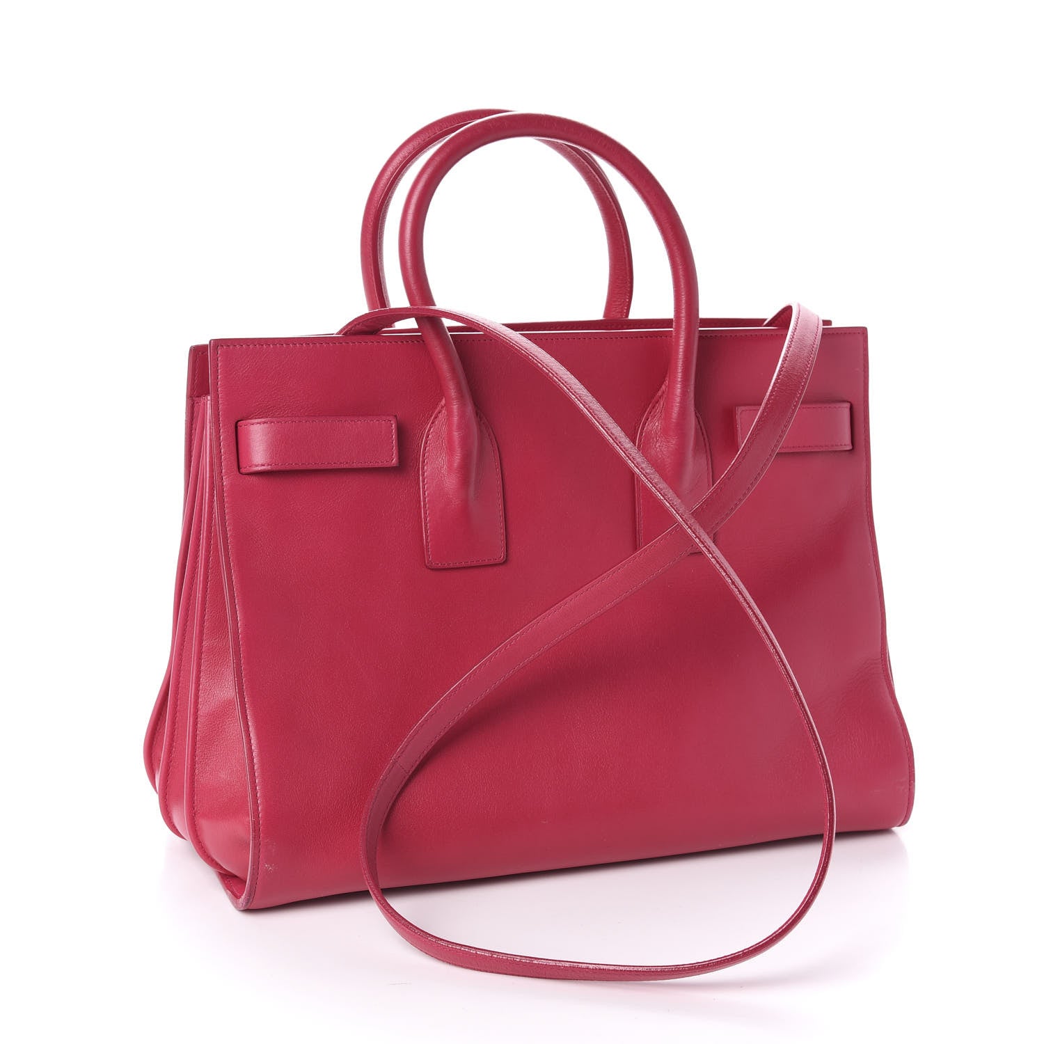Saint Laurent Calfskin Small Sac De Jour Lipstick Fuchsia 3 of 14