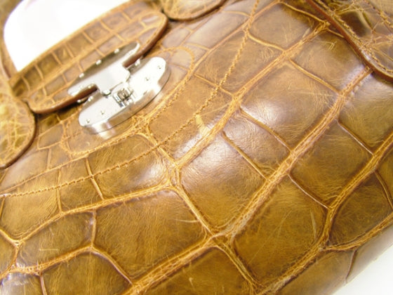 FASHIONPHILE RALPHLAURENAlligatorRickyToteBag 10 of 14