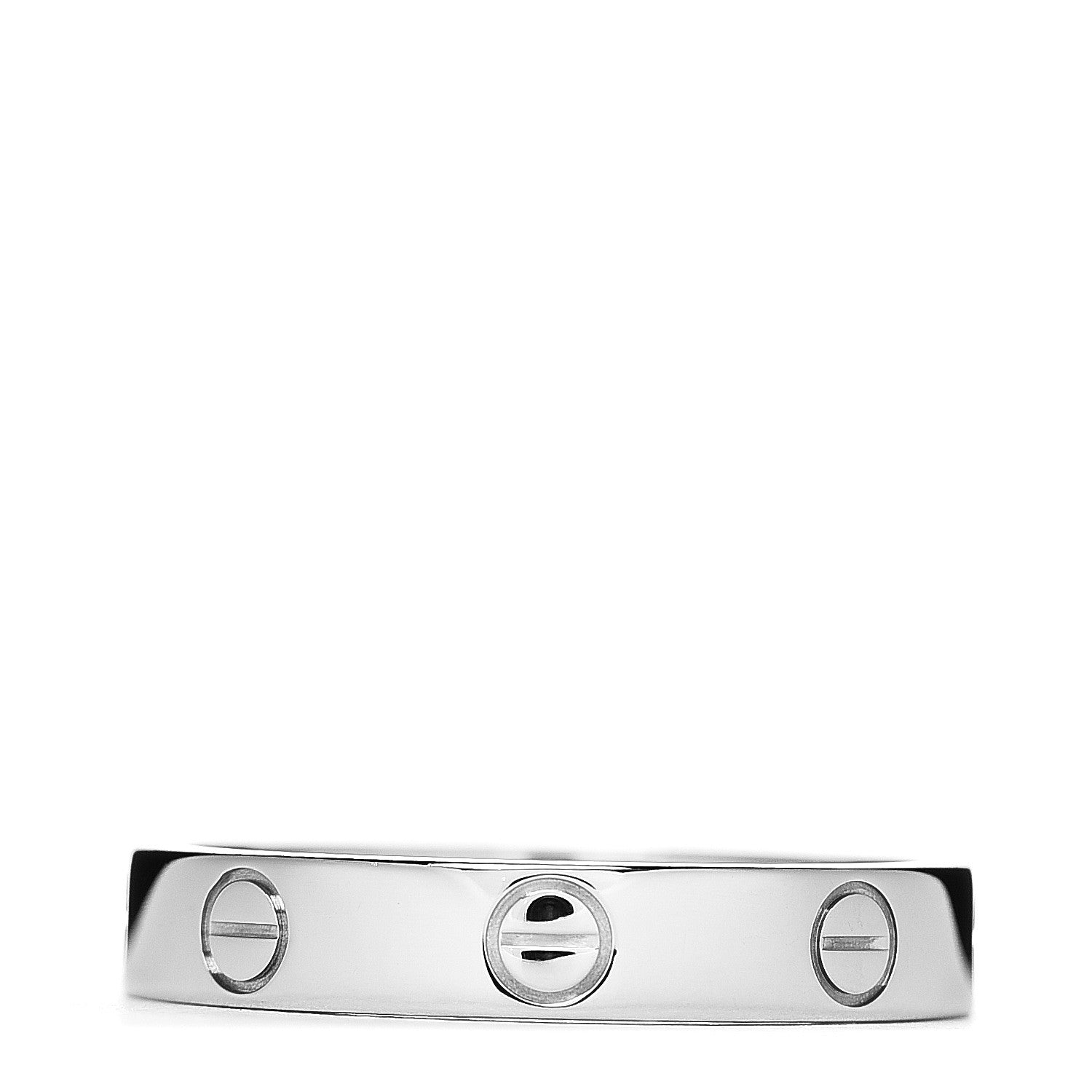 Cartier 18K White Gold 3.5mm LOVE Wedding Band Ring 55 7.25 2 of 4