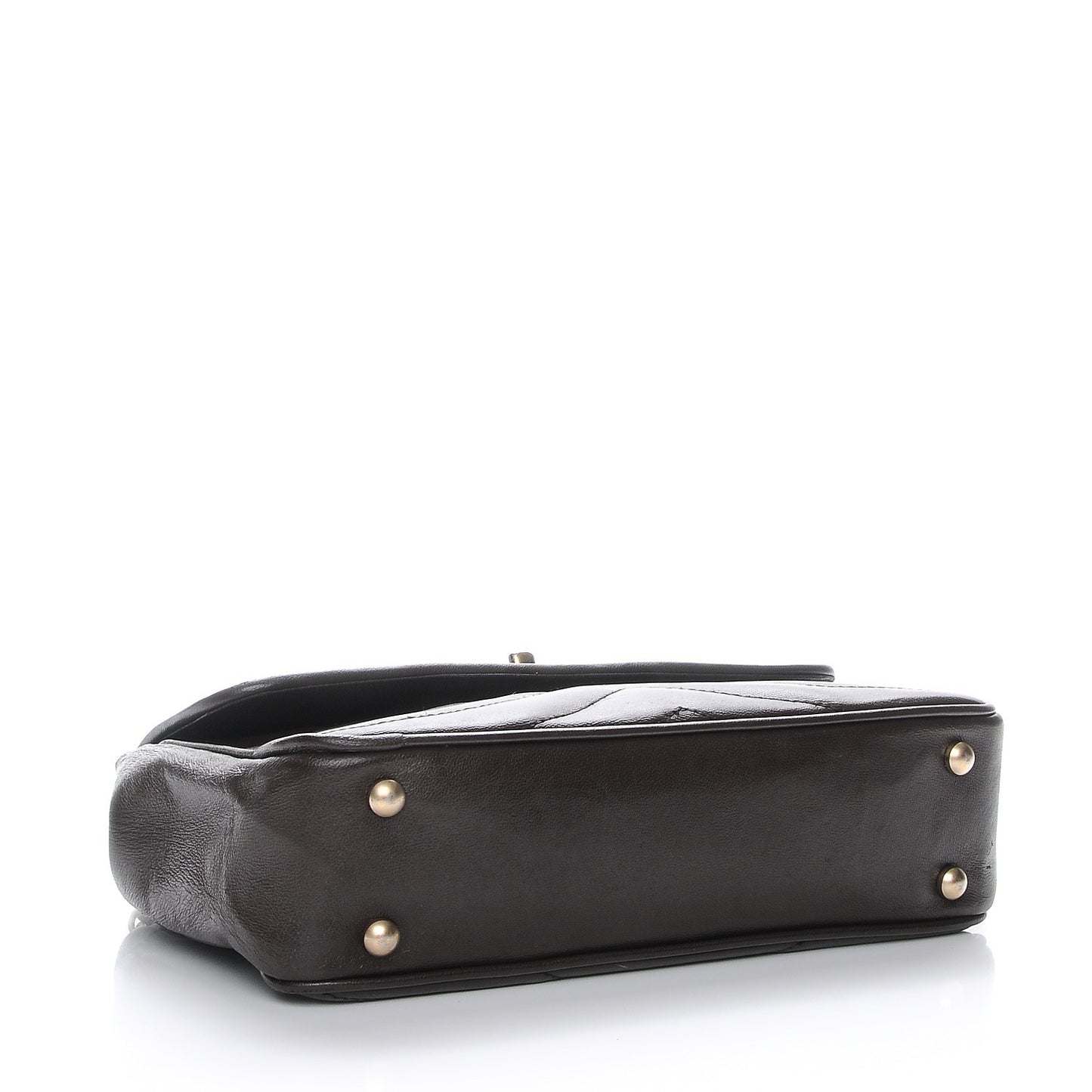 Lambskin Small Chevron Flap Brown