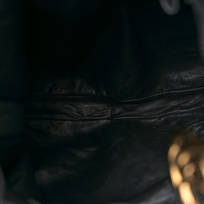 Gucci Snakeskin Medium Interlocking Icon Shoulder Bag Black 5 of 13