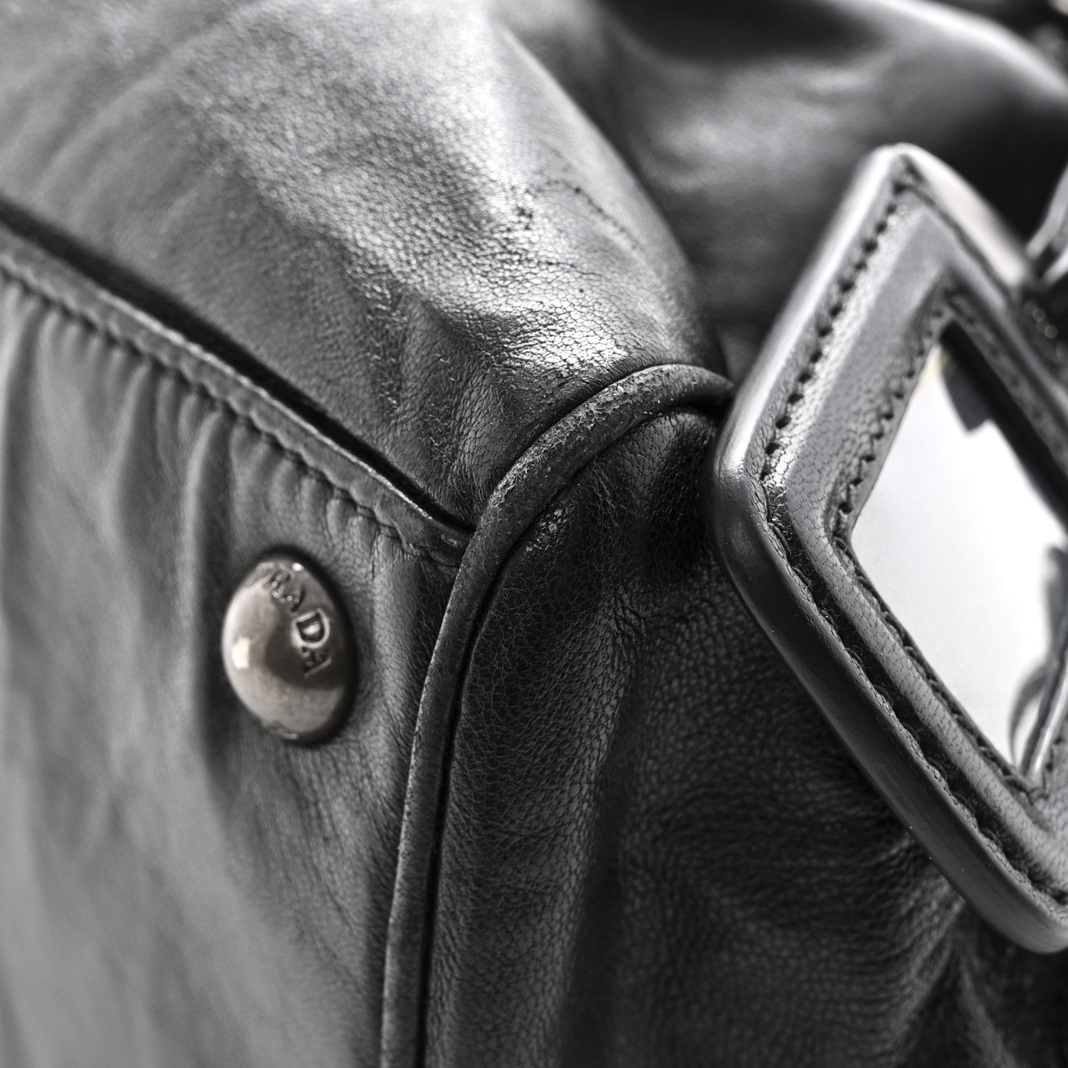 Prada Nappa Antique Bowler Black 12 of 17