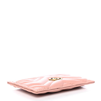 Gucci Calfskin Matelasse GG Marmont Card Holder Perfect Pink 3 of 4